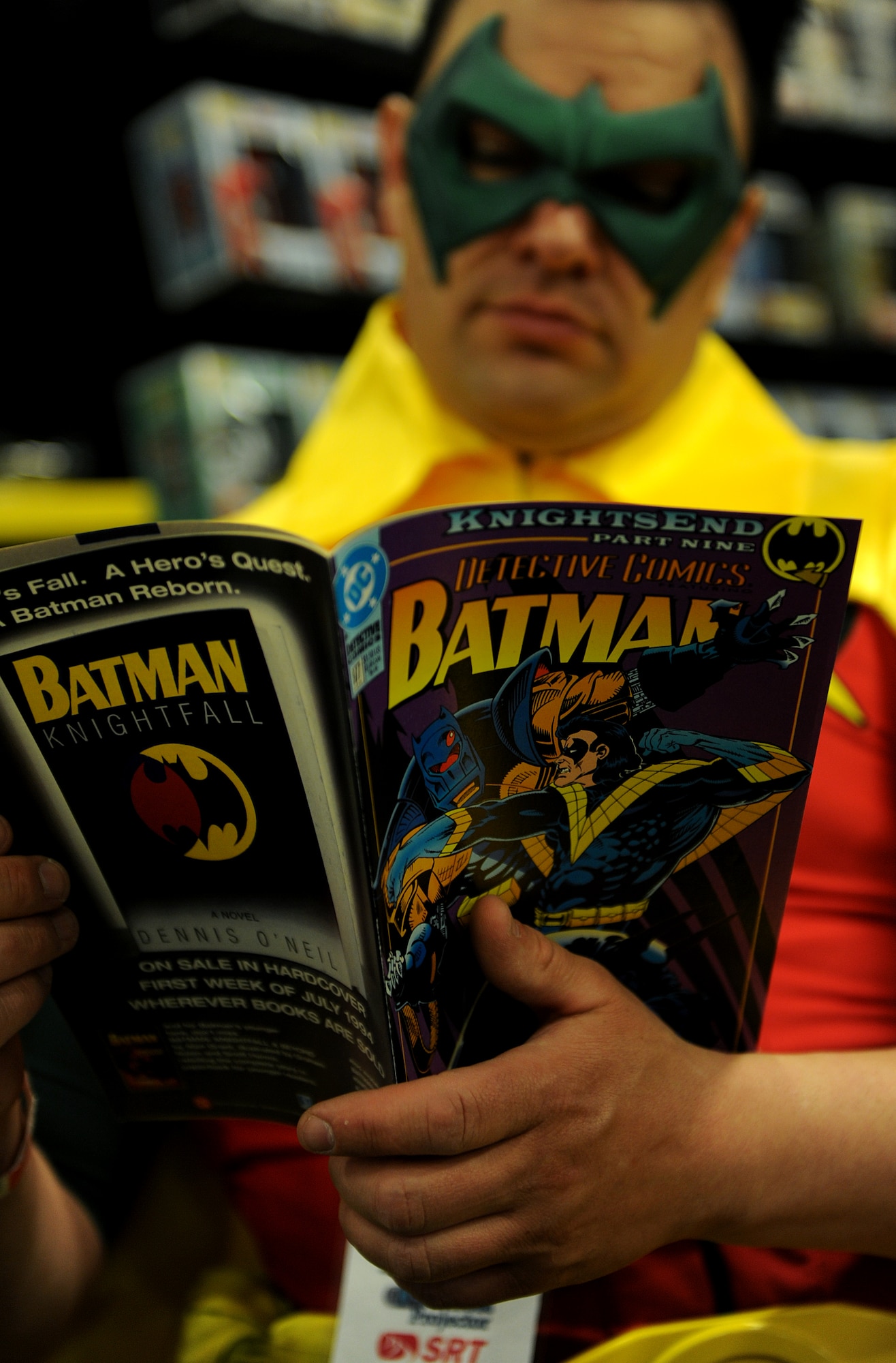 Local Minot resident dressed up as Robin for iMagicon at Minot, N.D. Apr. 23, 2016. iMagicon is a comic book convention that showcases local filmmakers, local businesses and promotes anything pop culture, several Airmen from Minot Air Force Base volunteered during the 3 day event. (U.S. Air Force photo by Staff Sgt. Chad Trujillo)

