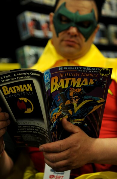 Local Minot resident dressed up as Robin for iMagicon at Minot, N.D. Apr. 23, 2016. iMagicon is a comic book convention that showcases local filmmakers, local businesses and promotes anything pop culture, several Airmen from Minot Air Force Base volunteered during the 3 day event. (U.S. Air Force photo by Staff Sgt. Chad Trujillo)

