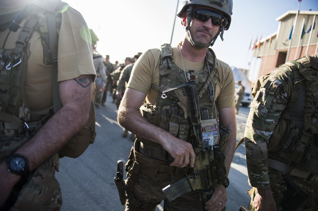 U.S. and coalition forces participate in the annual remembrance ruck, run and walk event in Kabul, Afghanistan, April 27, 2016. Air Force photo by Staff Sgt. Larry E. Reid Jr.