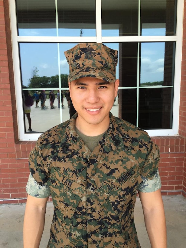 Sgt. Rubin Tan works at an educator’s workshop aboard Marine Corps Recruit Depot Parris Island, South Carolina, April 28, 2016. The educators workshop allows educators to experience recruit life to help them understand what their students would go through to become Marines. Tan is a marketing public affairs specialist for Recruiting Station Baton Rouge, Louisiana. 