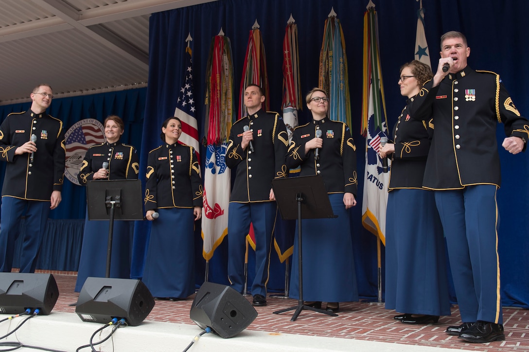 Army vocalists perform during the Public Service Recognition Week ceremony at the Pentagon, May 4, 2016. DoD photo by Air Force Senior Master Sgt. Adrian Cadiz