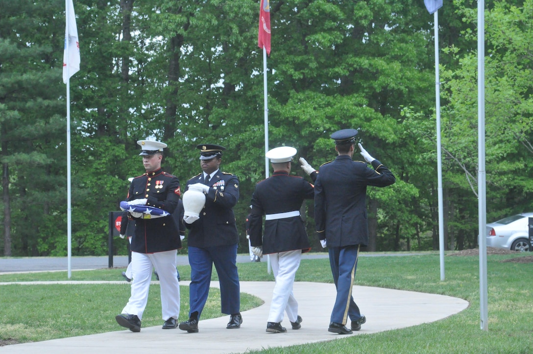 Military Honors were rendered during an internment ceremony on May 3 at Quantico National Cemetery for 12 Veterans whose cremains were unclaimed. The honors were given by Marines from the Ceremonial Platoon, Marine Corps Base Quantico, along with soldiers from the Military Funeral Honors program, Fort A.P. Hill. The Missing in America Project (MIAP) claimed the cremains and coordinated the internment for the veterans from WWII, Korea and Vietnam.