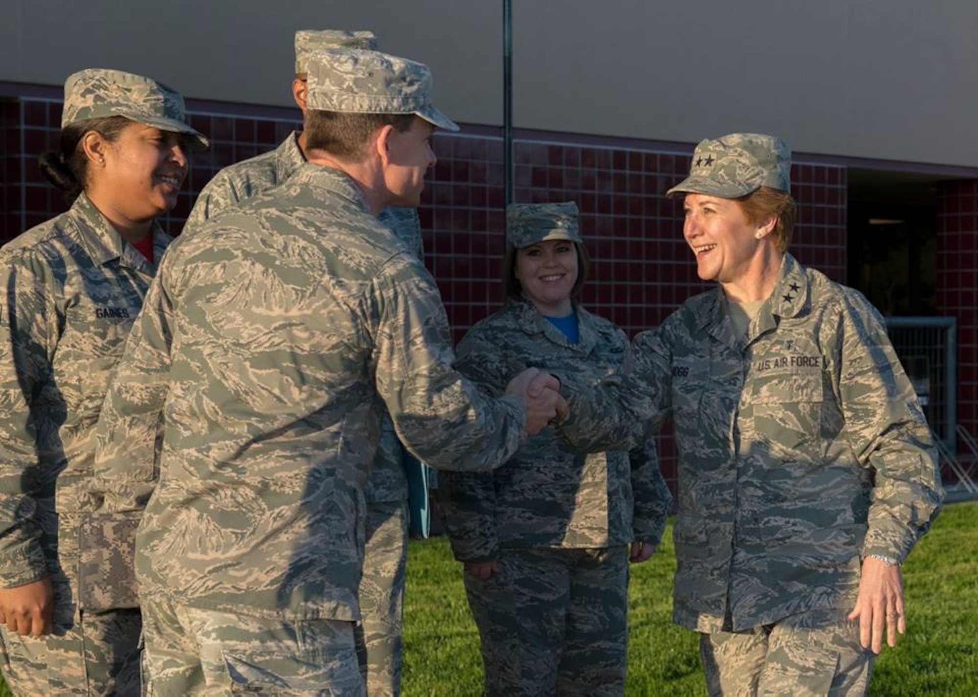 Maj. Gen. Dorothy Hogg, the Deputy Surgeon General and Chief of the Air Force Nurse Corps, recently toured David Grant Medical Center, Travis AFB, Calif., the Air Force’s flagship medical treatment facility, April 1, 2016. Maj. Hogg visited several clinics, learning more about the unique mission of the 60th Medical Group, and meeting face to face with members of the staff. (U.S. Air Force Photo by Heide Couch/Released)