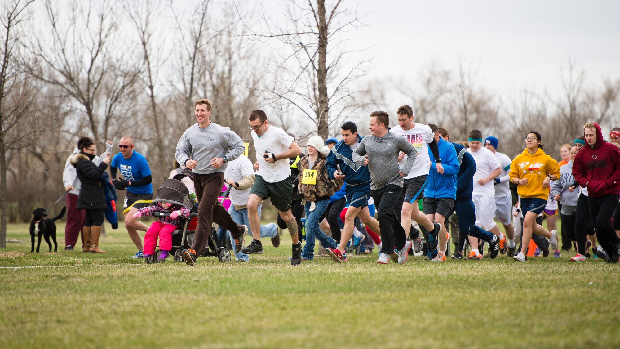 The 5th Medical Group and Health and Wellness Center hosted its third annual 5k/10k Meltdown Color Fun Run on Minot Air Force Base, N.D., April 27, 2016. Approximately 175 runners participated in the event which was held to raise awareness for sexual assault, alcohol awareness and child abuse prevention. Color run T-shirt sales raised over $300 which will be used to support the Sexual Assault Prevention and Response program, Alcohol and Drug Abuse Prevention and Treatment program and the Family Advocacy Program. (U.S. Air Force photo/Airman 1st Class J.T. Armstrong