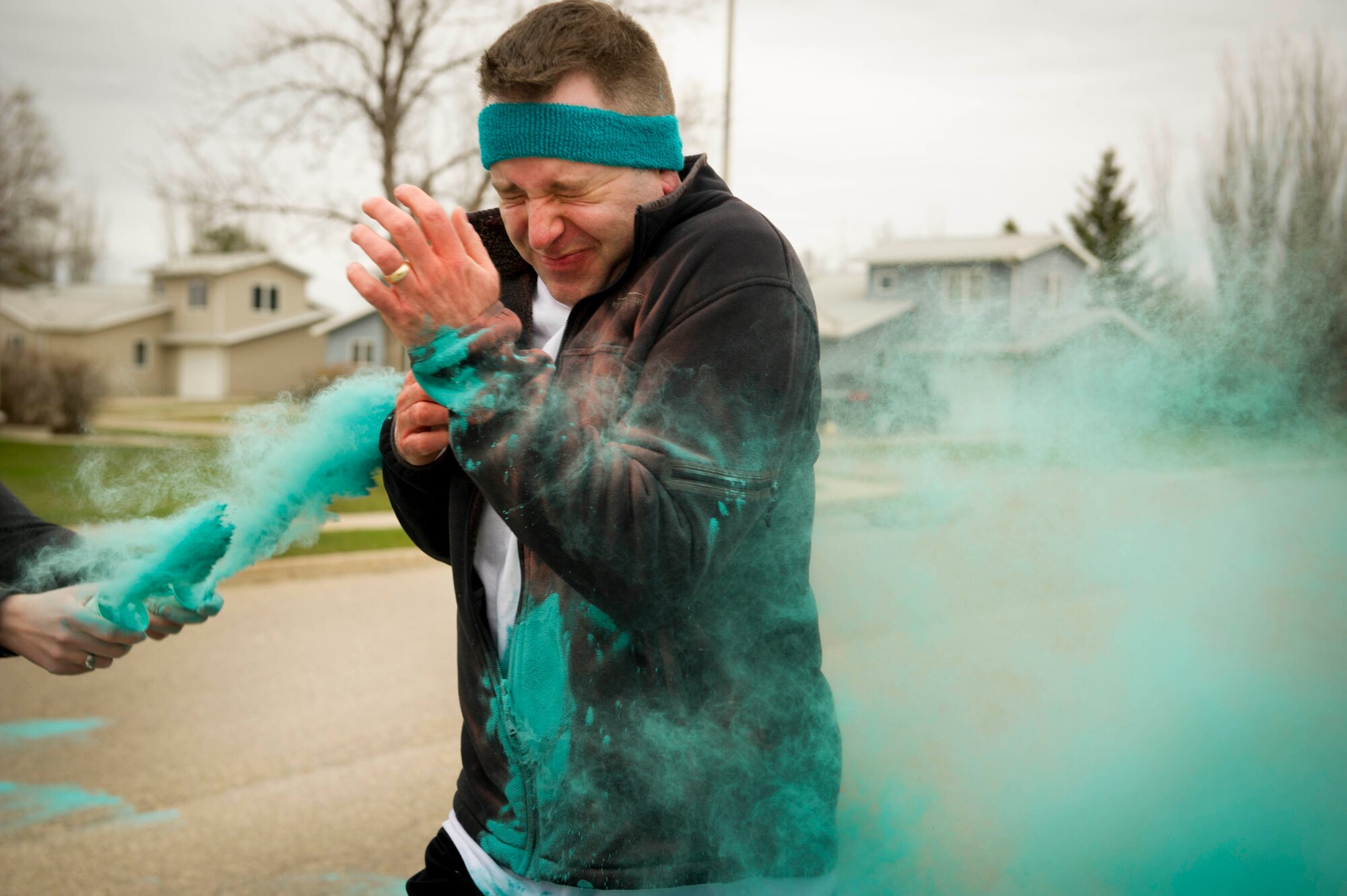 The 5th Medical Group and Health and Wellness Center hosted its third annual 5k/10k Meltdown Color Fun Run on Minot Air Force Base, N.D., April 27, 2016. Approximately 175 runners participated in the event which was held to raise awareness for sexual assault, alcohol awareness and child abuse prevention. Color run T-shirt sales raised over $300 which will be used to support the Sexual Assault Prevention and Response program, Alcohol and Drug Abuse Prevention and Treatment program and the Family Advocacy Program. (U.S. Air Force photo/Senior Airman Sahara Fales)