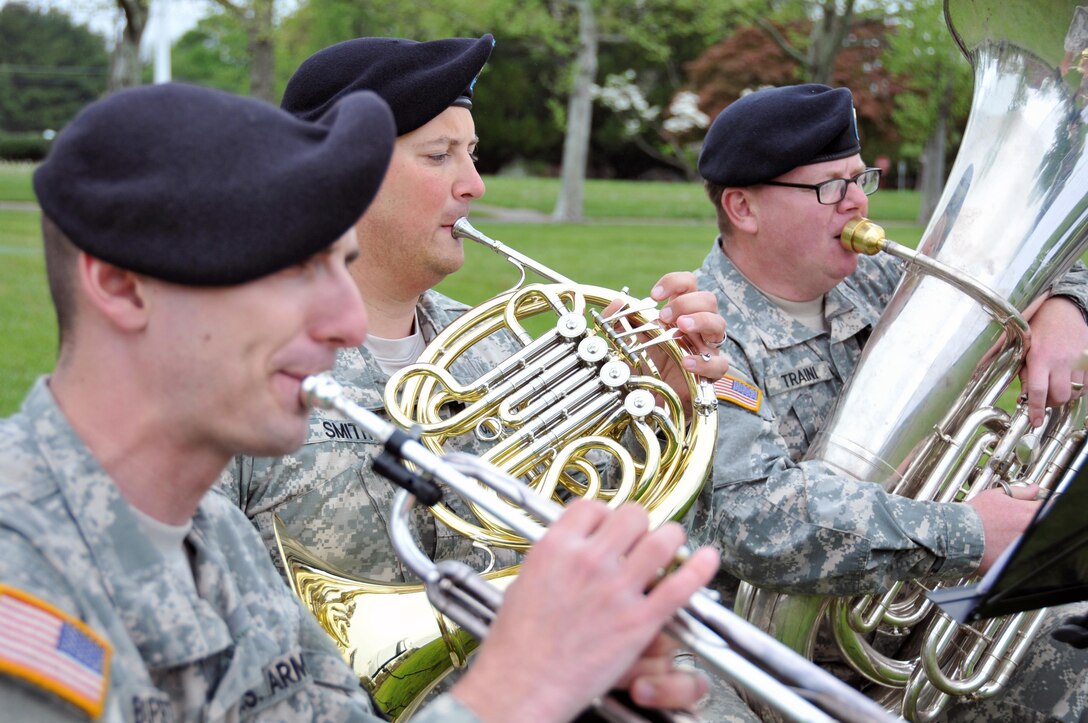 Members of the U.S. Army Reserve’s 78th Army Band provide music during a change of command ceremony for the U.S. Army Reserve’s 174th Infantry Brigade May 4 at Joint Base McGuire-Dix-Lakehurst, New Jersey.