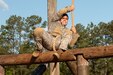 Sgt. Frank Seko the 9th Mission Support Command Noncommissioned Officer of the Year, completes the Swing, Stop, Jump station of the obstacle course at the 2016 U.S. Army Reserve Best Warrior Competition at Fort Bragg, N.C. May 4. This year's Best Warrior Competition will determine the top noncommissioned officer and junior enlisted Soldier who will represent the U.S. Army Reserve in the Department of the Army Best Warrior Competition later this year at Fort A.P. Hill, Va. (U.S. Army photo by Spc. Tynisha L. Daniel) (Released)