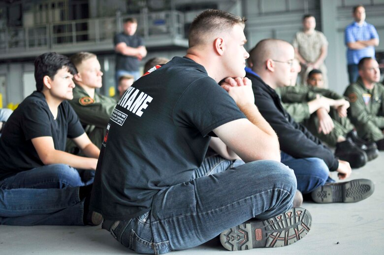 Marines stationed at the Marine Corps Air Facility participate in the first Denim Day event on April 22 to take a stand against sexual assault during Sexual Assault Awareness Month.