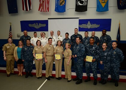 A Sexual Assault Prevention and Response luncheon and Awards ceremony was held at the Bowman center at the Navy Nuclear Power Training Command April 29, 2016. The ceremony was help in recognition of all the sailors and civilian that participated in the SAPR program on Joint Base Charleston - Naval Weapons Station. (U.S. Navy Photo by Mass Communication Specialist 1st Class Sean M. Stafford/Released)