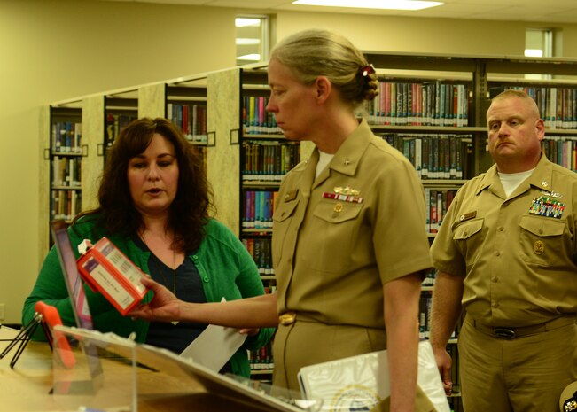 Rear Adm. Mary Jackson, Commander of Navy Region Southeast, visits Joint Base Charleston - Naval Weapons Station April 28, 2016. During the one-day tour, Jackson had the opportunity to visit various facilities that support the Joint  Base’s mission. (U.S. Navy Photo by Mass Communication Specialist 1st Class Sean M. Stafford/Released)