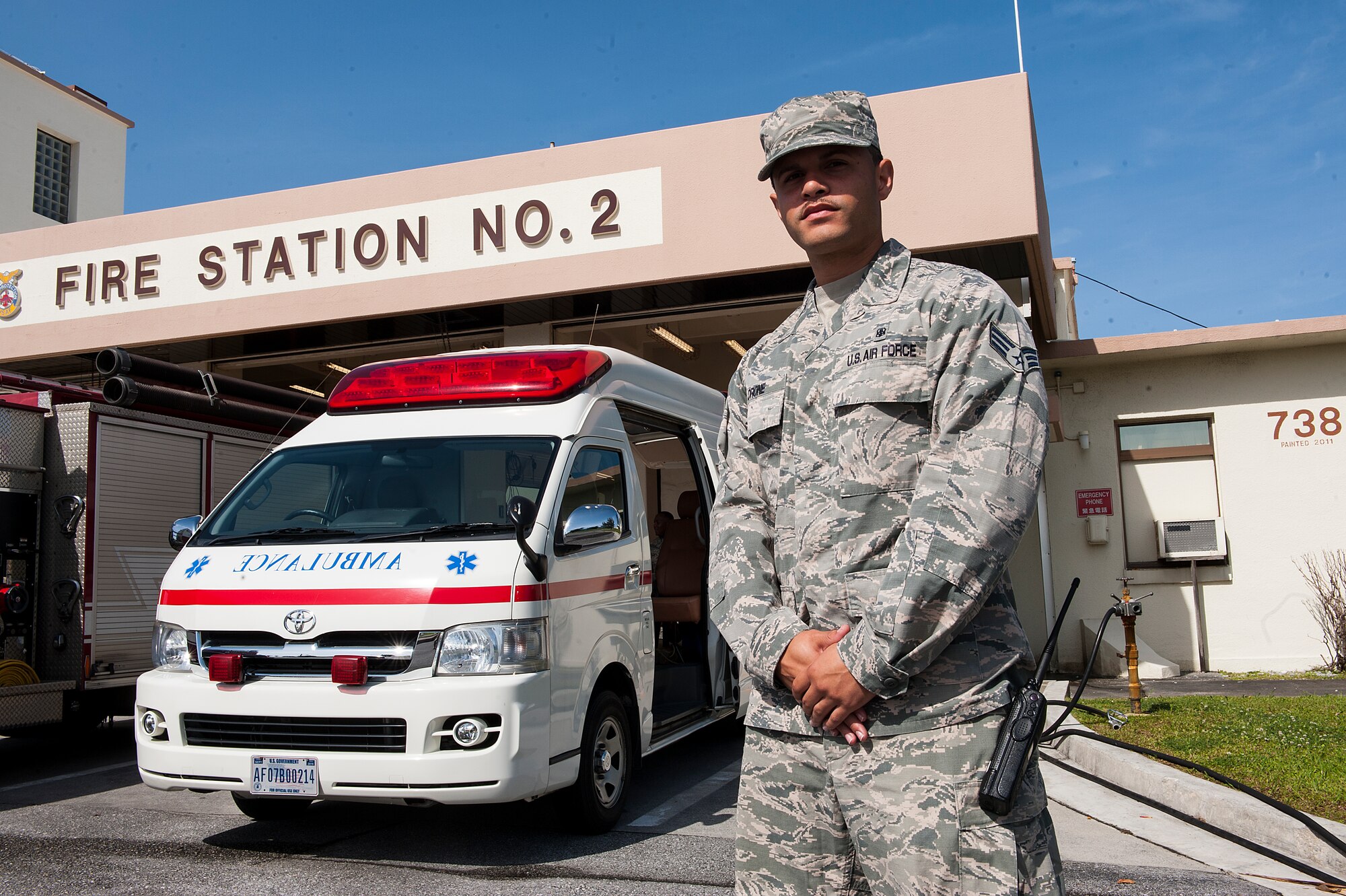 U.S. Air Force Senior Airman Kristoffer Drone, 18th Medical Operations Squadron emergency medical technician, is part of the ambulance service at Kadena Air Base, Japan. The Kadena Ambulance service is one of the busiest in the Air Force and responds to emergencies throughout the island of Okinawa, Japan. (U.S. Air Force photo by Airman 1st Class Corey M. Pettis)