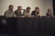 Col. Mark Slocum (far left), 4th Fighter Wing commander, sits with various Wayne County educational leaders during a discussion panel, May 4, 2016, at the Paramount Theater in Goldsboro, North Carolina. Following a viewing of “Most Likely to Succeed,” a documentary on alternative schooling methods, panel members discussed and answered questions on how to make education better in the Wayne County school system. (U.S. Air Force photo by Airman Shawna L. Keyes/Released) 