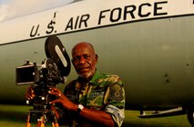 U.S. Air Force SMSgt (Ret) Mitchell Jenkins, Resource Management Officer, 1st Combat Camera Squadron served as a combat videographer from 10 Oct 68 to 1 Aug 89.  During his military career he flew over 5,000 hours in various aircraft he participated in many operational and humanitarian missions, one major event he documented in was in 1983, Operation UGENT FURY where film was the last time used during a mission. (U.S. Air Force Photo/ Staff Sgt. Angelita M. Lawrence)(released)