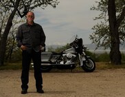 Retire Master Sgt. William Arthur Derrington retired from the U.S. Air Force as an Aircraft Battle Damage Instructor after 21 years of service. He participated in Operation Desert Shield and Operation Desert Storm. He is a current member of the Patriot Guard Riders. The PGR attend the funeral services of fallen military members and through strictly legal and non-violent means, shield mourners from any interruptions created by protesters. (U.S. Air Force photo/Senior Airman Staci Miller)
