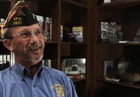 Retired Master Sgt. Mark Lamb speaks about his career in the Air Force while sitting in the library of the George E. Wahlen Ogden Veterans home in Ogden Utah, April 29. Mr. Lamb spent 22 years in the Air Force from 1975 until 1997. Most of his career he spent in the public health career field. He now spends his time helping other veterans and their families with Veterans Affairs processing and working with his local Veterans of Foreign Wars. (U.S. Air Force photo/Staff Sgt. Tim Chacon)
