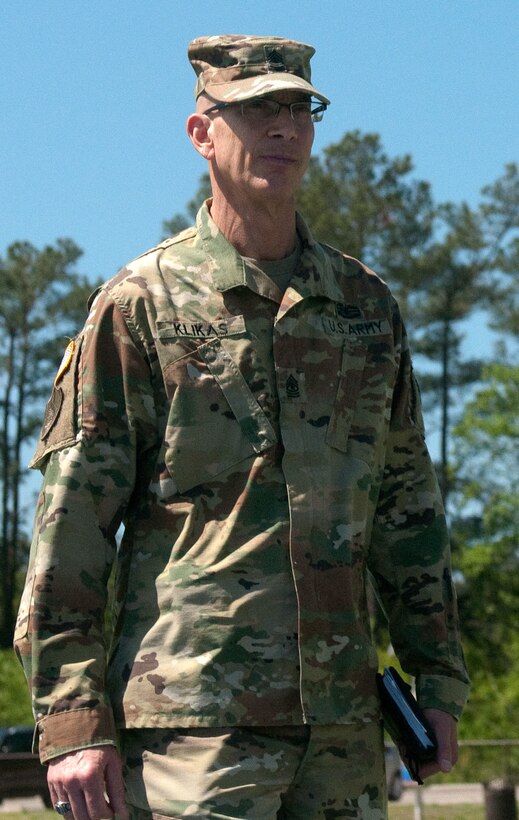 A Soldier's Soldier, the United States Army Reserve Command Training and Operations Sergeant Major, Sgt Maj. Paul J. Klikas stands tall at the 2016 U.S. Army Reserve Best Warrior Competition at Fort Bragg, N.C. April 29. This year’s Best Warrior Competition will determine the top noncommissioned officer and junior enlisted Soldier who will represent the U.S. Army Reserve in the Department of the Army Best Warrior Competition later this year at Fort A.P. Hill, Va. (U.S. Army photo by Spc. Tynisha Daniel) (Released)