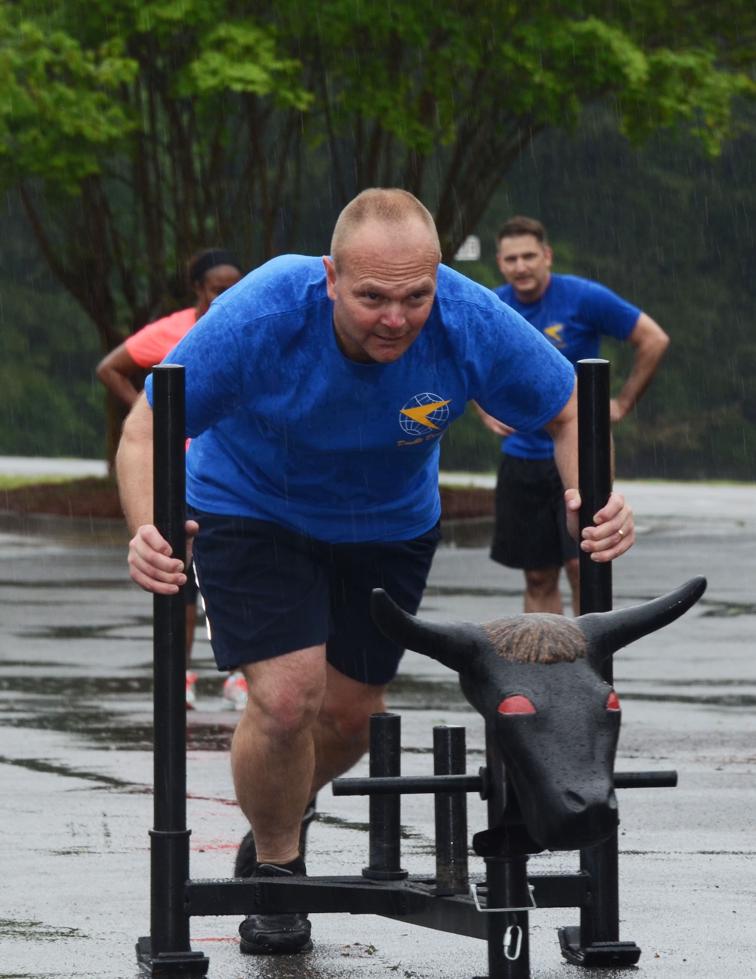 Master Sgt. Timmie Hoskins participates in a fitness challenge designed to bring awareness to veteran suicides and promote suicide prevention at Dobbins Air Reserve Base, Ga., on April 22, 2016. (U.S. Air Force photo/Don Peek)