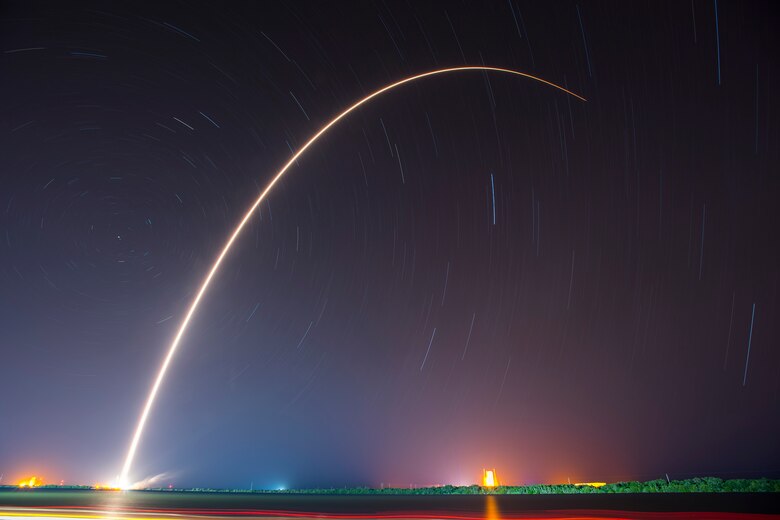 The U.S. Air Force's 45th Space Wing supported the successful SpaceX Falcon 9 JCSAT-14 launch May 6 at 1:21 a.m. EDT from Launch Complex 40 here. JCSAT-14 is a communications satellite designed and manufactured by Space Systems/Loral for SKY Perfect JSAT Corporation based in Tokyo, Japan.  The satellite is designed to provide TV programming and broadband services in Japan, Asia, Oceania, Russia and the Pacific region for at least 15 years, replacing an older satellite called JCSAT-2A. (Courtesy photo by SpaceX)
