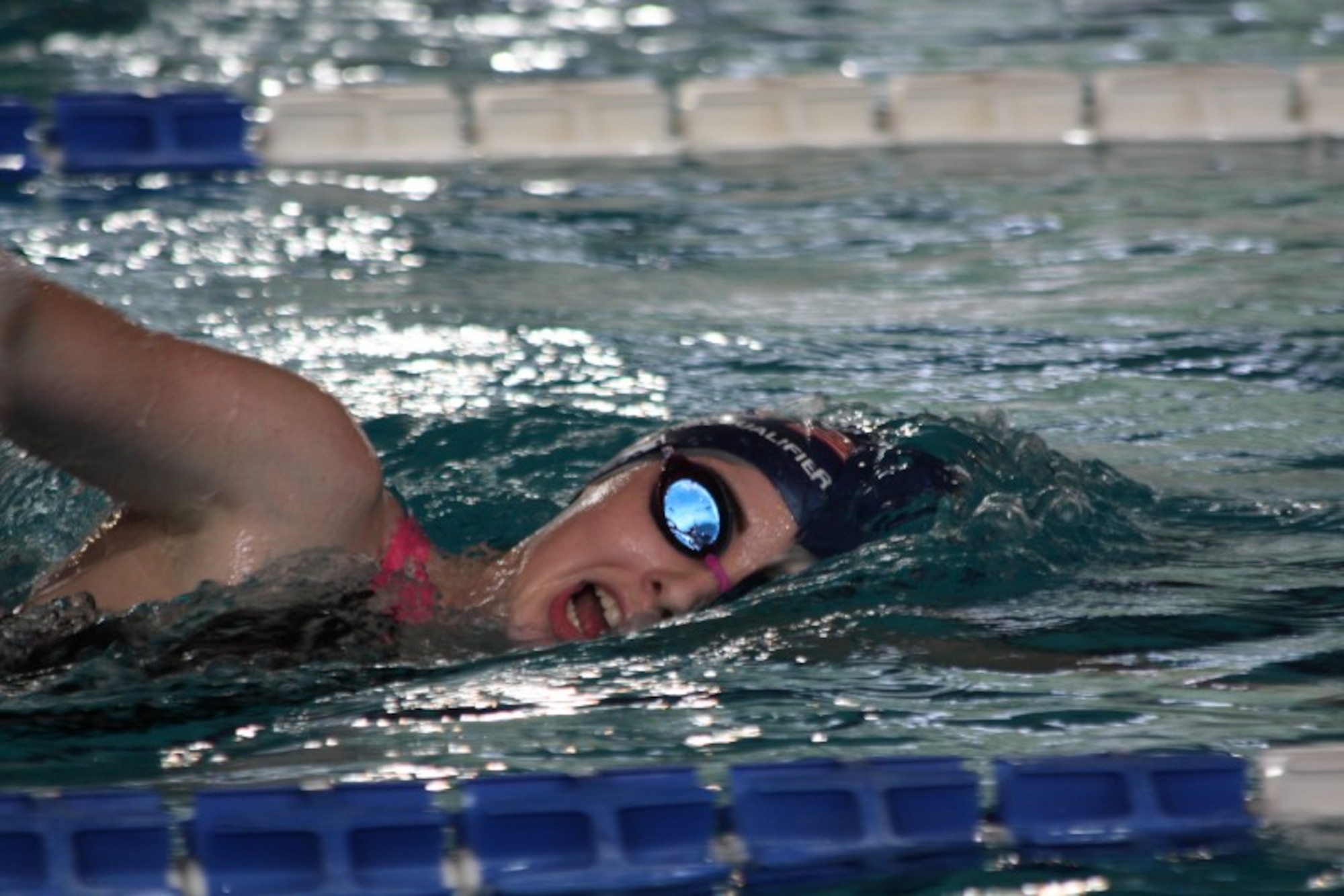 Hard work, dedication, and perseverance are three things I will take away from my high school swimming experience. I continue to persevere through my final laps of an 800 meter race, while reminding myself that I have to fight and push to go faster even when my body’s exhausted. (Courtesy photo by Chris Yancey Lopes/Released)