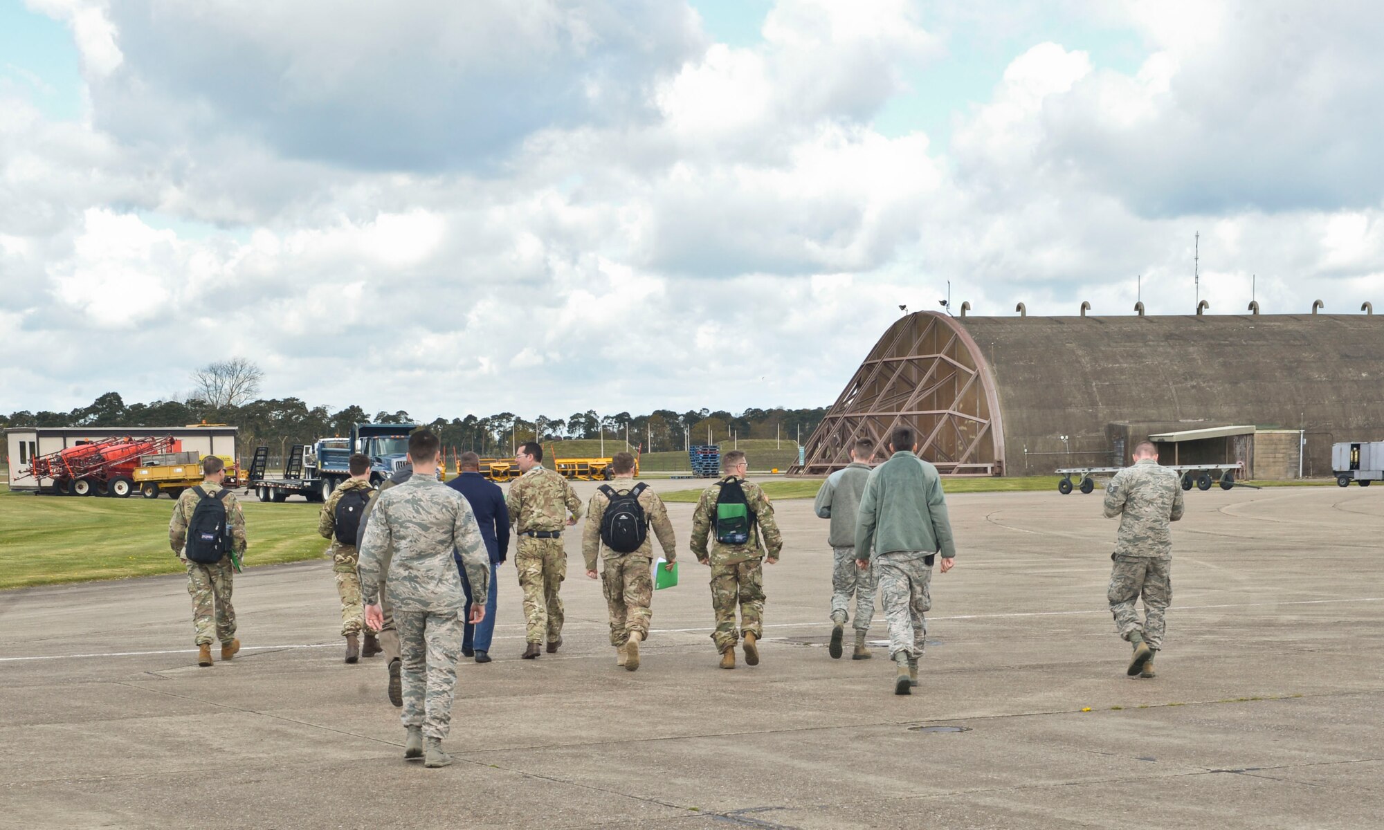 U.S. and U.K. forces join together during a recent Conventional Forces in Europe Treaty exercise inspection at Royal Air Force Lakenheath, England, April 28, 2016. The CFE treaty was negotiated during the final years of the Cold War to limit the amount of combat equipment a nation had in their inventory, and provides for an inspection regime to verify holdings. (U.S. Air Force photo by Senior Airman Nigel Sandridge/Released)