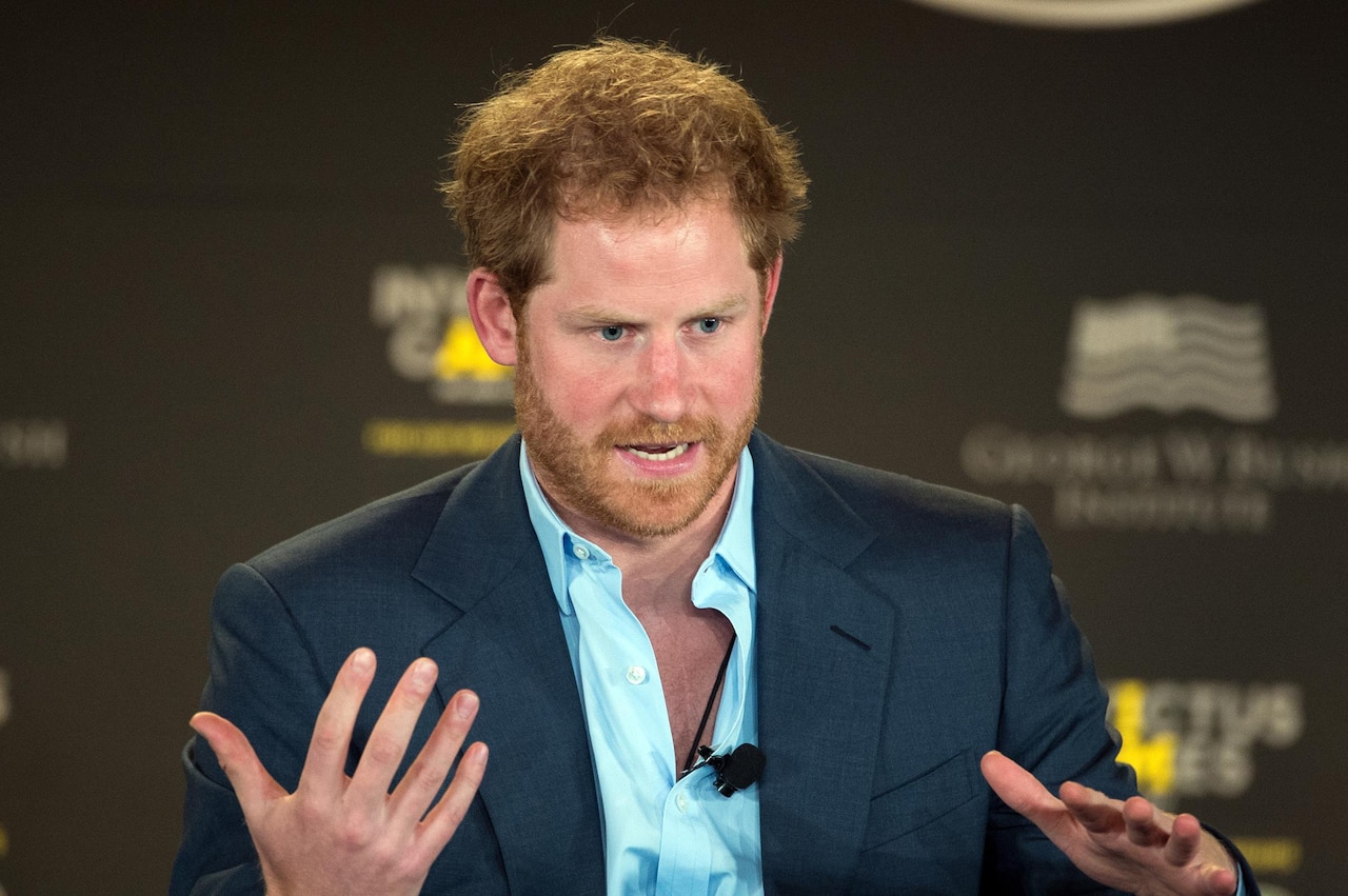 Prince Harry offers remarks during the 2016 Invictus Games Symposium on Invisible Wounds in Orlando, Fla. May 8, 2016. The event, hosted by Prince Harry and President George W. Bush, sought to destigmatize the victims of post traumatic stress and other injuries. DoD photo by EJ Hersom