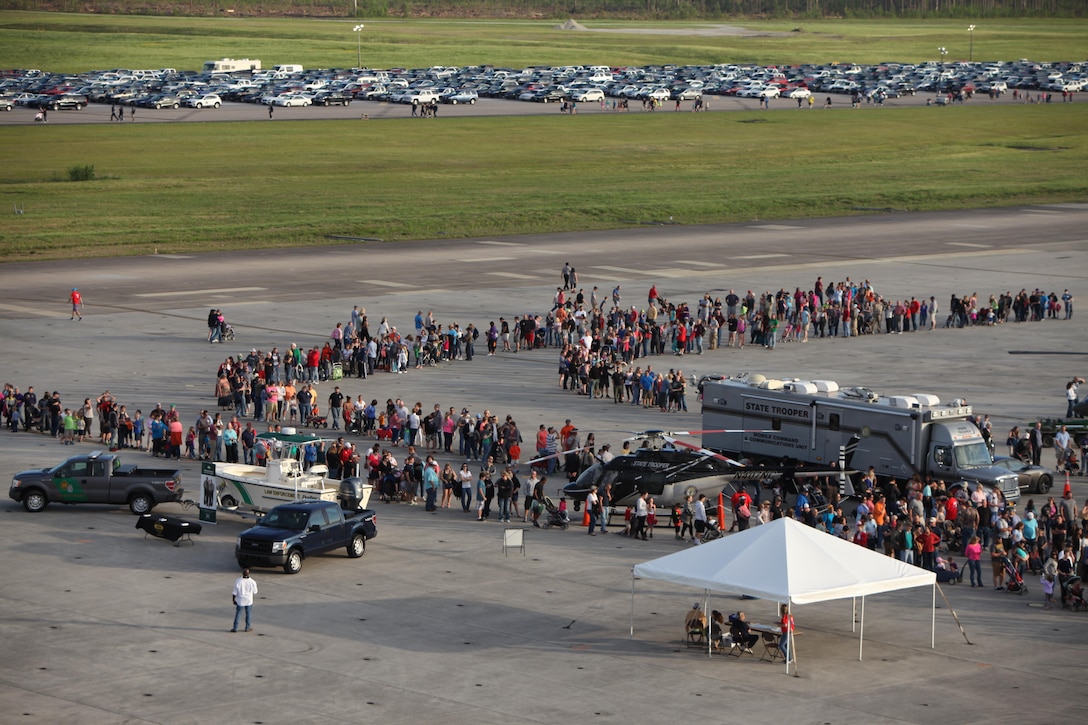 Air show patrons watch aerial displays and explore static displays during the 2016 MCAS Cherry Point Air Show – “Celebrating 75 Years” at Marine Corps Air Station Cherry Point, N.C., April 29, 30 and May 1, 2016.
This year’s air show celebrated MCAS Cherry Point and 2nd Marine Aircraft Wing’s 75th anniversary and is as much fun on the ground as it is in the air.
