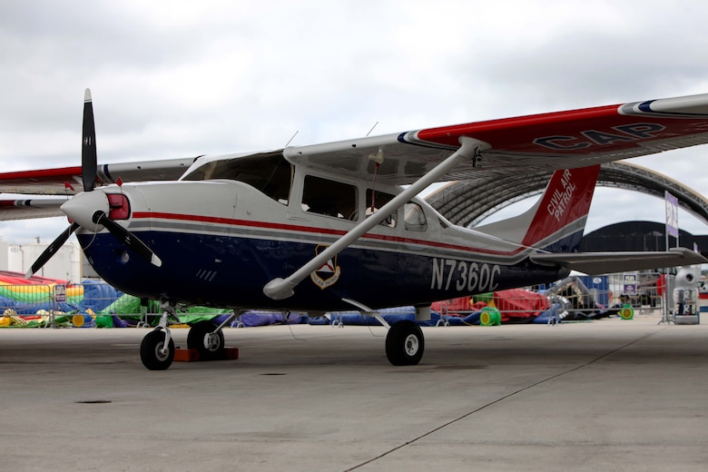 A Civil Air Patrol Cessna sits static on the flight line during the 2016 MCAS Cherry Point Air Show --  "Celebrating 75 Years" at Marine Corps Air Station Cherry Point, N.C., April 29, 30 and May 1, 2016. This years air show celebrated the 75th anniversary of 2nd Marine Aircraft Wing and MCAS Cherry Point and featured 40 static displays and 17 aerial performers. 