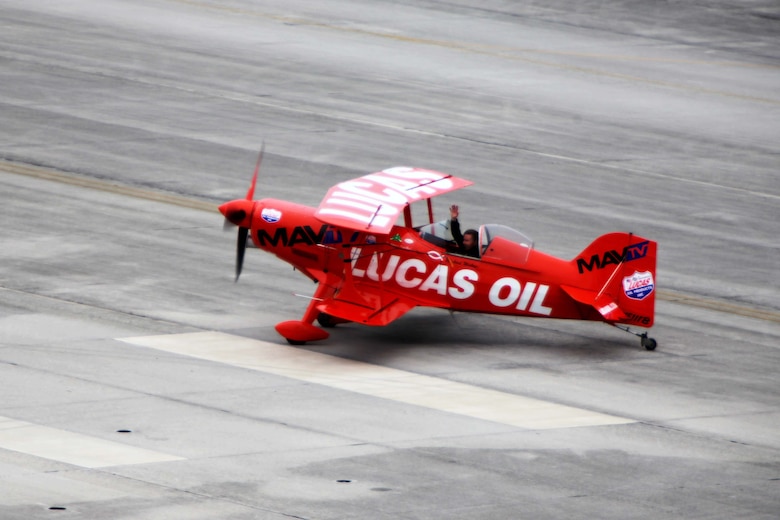 The Lucas Oil Aerobatics S1-11B team performs nail-biting performance at the 2016 MCAS Cherry Point Air Show – “Celebrating 75 Years” at Marine Corps Air Station Cherry Point, N.C., April 30, 2016.
Michael Wiskus pilots the S1-11B “Pitts Special” is powered by 310 horsepower performed various solo aerobatics routines. This year’s air show celebrated MCAS Cherry Point and 2nd Marine Aircraft Wing’s 75th anniversaries and featured 40 static displays, 17 aerial performers and a concert.

