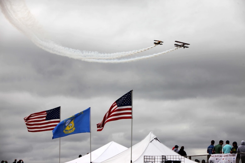 Jet powered vehicles zip past a crowd at the 2016 Marine Corps Air Station Cherry Point Air Show – “Celebrating 75 Years” at MCAS Cherry Point, N.C., April 29, 2016.
This year’s air show celebrated MCAS Cherry Point and 2nd Marine Aircraft Wing’s 75th anniversary and is as much fun on the ground as it is in the air.
