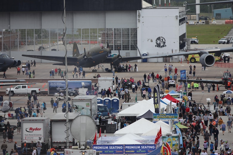 Air show patrons watch aerial displays and explore static displays during the 2016 MCAS Cherry Point Air Show – “Celebrating 75 Years” at Marine Corps Air Station Cherry Point, N.C., April 29, 30 and May 1, 2016.
This year’s air show celebrated MCAS Cherry Point and 2nd Marine Aircraft Wing’s 75th anniversary and is as much fun on the ground as it is in the air.
