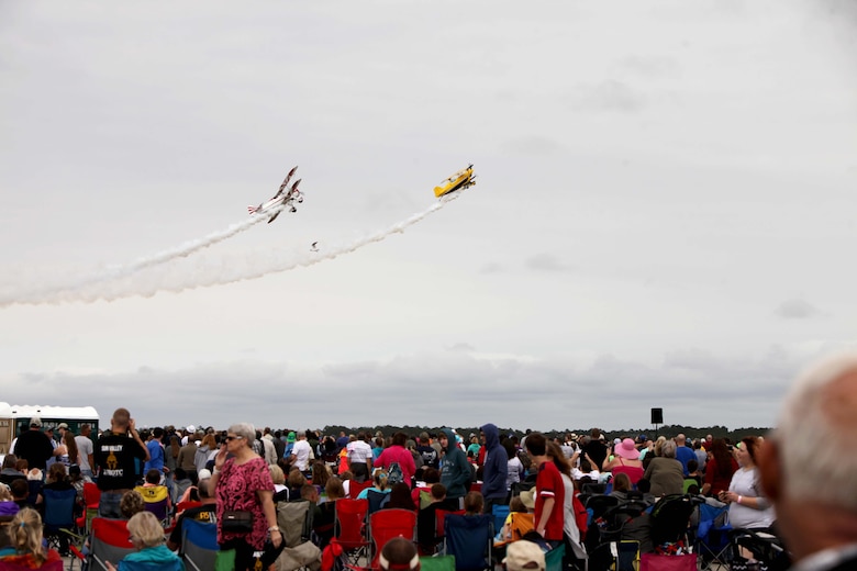 Jet powered vehicles zip past a crowd at the 2016 Marine Corps Air Station Cherry Point Air Show – “Celebrating 75 Years” at MCAS Cherry Point, N.C., April 29, 2016.
This year’s air show celebrated MCAS Cherry Point and 2nd Marine Aircraft Wing’s 75th anniversary and is as much fun on the ground as it is in the air.
