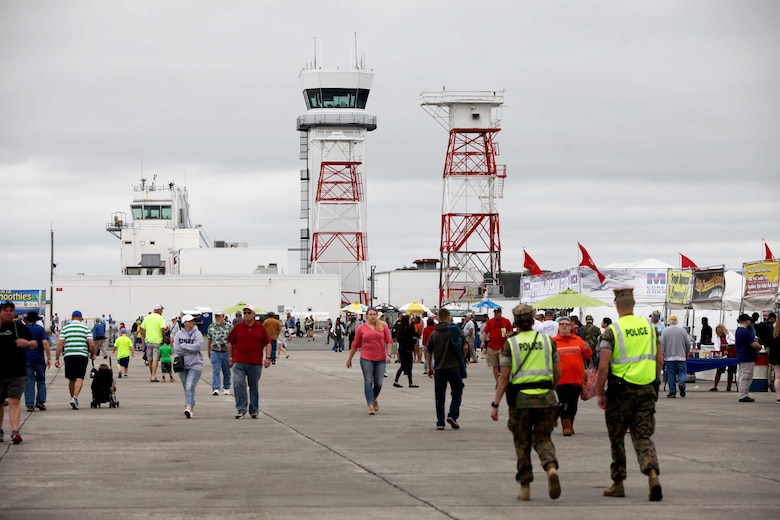 Members of the Provost Marshal's Office  provide security at the 2016 MCAS Cherry Point Air Show – “Celebrating 75 Years” at Marine Corps Air Station Cherry Point, N.C., April 29,30 and May 1, 2016.
This year’s air show celebrated MCAS Cherry Point and 2nd Marine Aircraft Wing’s 75th anniversaries and featured 40 static displays, 17 aerial performers and a concert.
