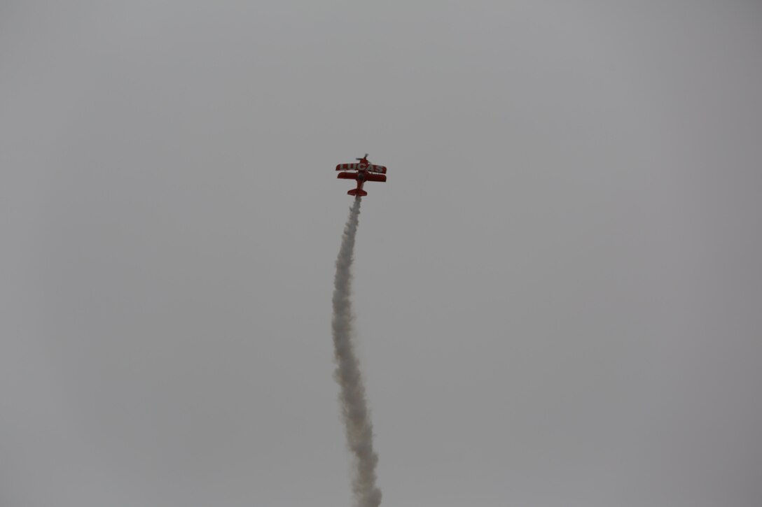 The Lucas Oil Aerobatics S1-11B team performs a nail-biting performance at the2016 Marine Corps Air Station Cherry Point Air Show – “Celebrating 75 Years” at MCAS Cherry Point, N.C., April 30, 2016. Michael Wiskus pilots the S1-11B “Pitts Special” is powered by 310 horsepower performed various solo aerobatics routines. This year’s air show celebrated MCAS Cherry Point and 2nd Marine Aircraft Wing’s 75th anniversaries and featured 40 static displays, 17 aerial performers and a concert. (U.S. Marine Corps photo by Lance Cpl. Mackenzie Gibson/ Released)