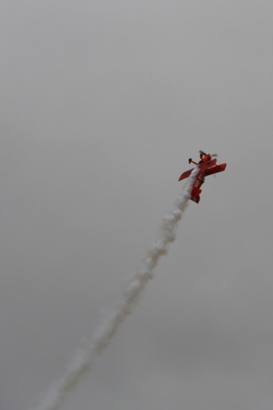 The Lucas Oil Aerobatics S1-11B team performs a nail-biting performance at the2016 Marine Corps Air Station Cherry Point Air Show – “Celebrating 75 Years” at MCAS Cherry Point, N.C., April 30, 2016. Michael Wiskus pilots the S1-11B “Pitts Special” is powered by 310 horsepower performed various solo aerobatics routines. This year’s air show celebrated MCAS Cherry Point and 2nd Marine Aircraft Wing’s 75th anniversaries and featured 40 static displays, 17 aerial performers and a concert. (U.S. Marine Corps photo by Lance Cpl. Mackenzie Gibson/ Released)