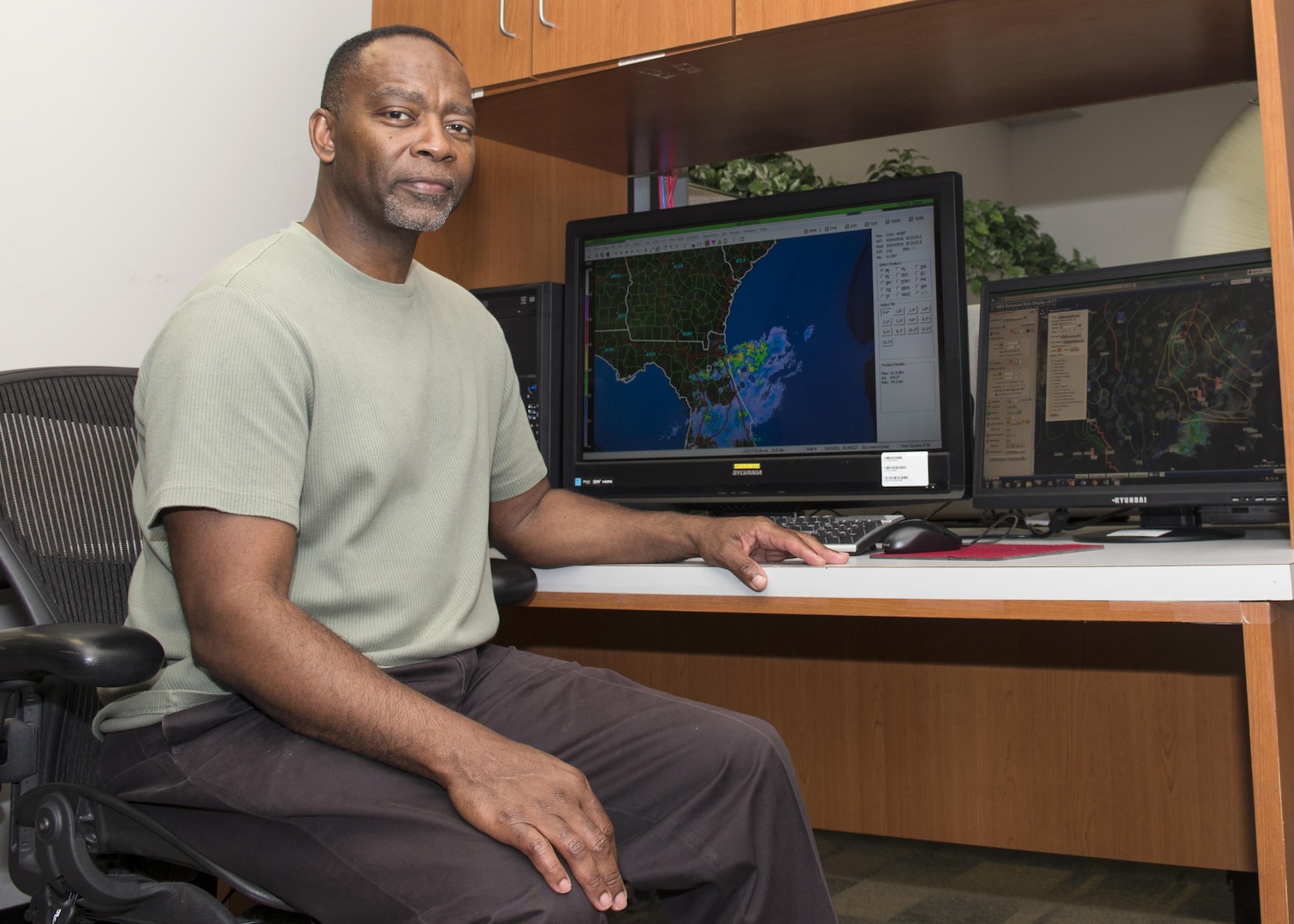 Alvin Hill, 12th Operations Support Squadron weather operations flight chief, forecasts weather in support of Joint Base San Antonio-Randolph’s flying mission as well as resource protection for the base. Hill is a part of a nine-person team of weather technicians and has worked in weather for 32 years, including 27 years in the Air Force. 