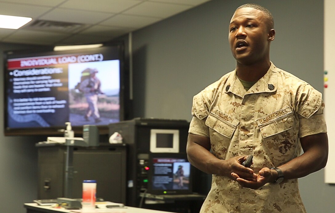 CAMP PENDLETON, Calif. -- Staff Sergeant Albert Goodson, a combat instructor with the School of Infantry – West, will be awarded runner-up Marine Combat Instructor of the Year at a ceremony in Quantico, Virginia, May 11, 2016. 