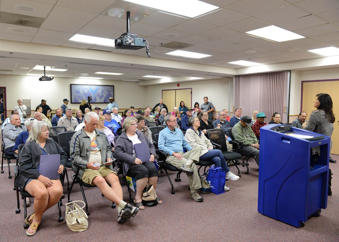 At the 2016 Military Retiree Appreciation Day May 7, several learning sessions were held where retirees and spouses were provided information updates from staff members with the Edwards Retirees Activities Office, the 412th Medical Group, legal office, ID card services, TRICARE, Delta Dental, USAA and many more. The event was held at the Oasis Community Center and base gym. (U.S. Air Force photo by Kenji Thuloweit) 
