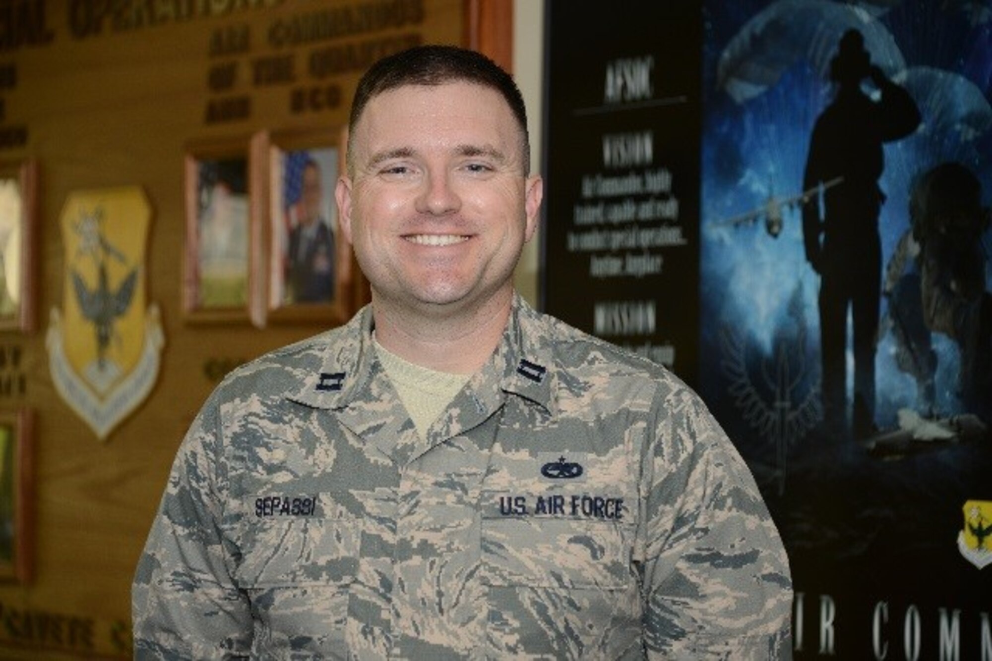 Capt. Larry Sepassi is the Batcat Spotlight for the month of May. (U.S. Air Force photo by Master Sgt. Kristine Dreyer)

