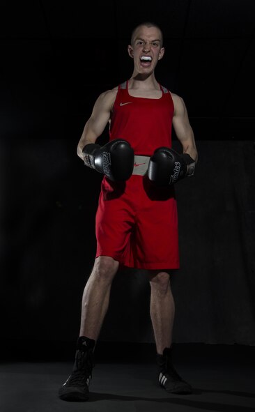 Staff Sgt. Ryan Savage, a 91st Security Forces Group evaluator, is a current state and regional champion and will compete for national champion in the 152-pound weight class. (U.S. Air Force photo/Airman 1st Class Christian Sullivan)
