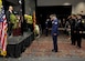 U.S. Air Force Staff Sgt. Michael Doria, 355th Security Forces Squadron member, salutes a wreath with Tucson Police Department officers during the 9th Annual Pima County Regional Law Enforcement Memorial at the Tucson Convention Center in Tucson, Ariz., May 6, 2016.  A wreath was presented by 11 local law enforcement agencies to honor past members who have perished while in the line of duty.  (U.S. Air Force photo by Senior Airman Chris Massey/Released)