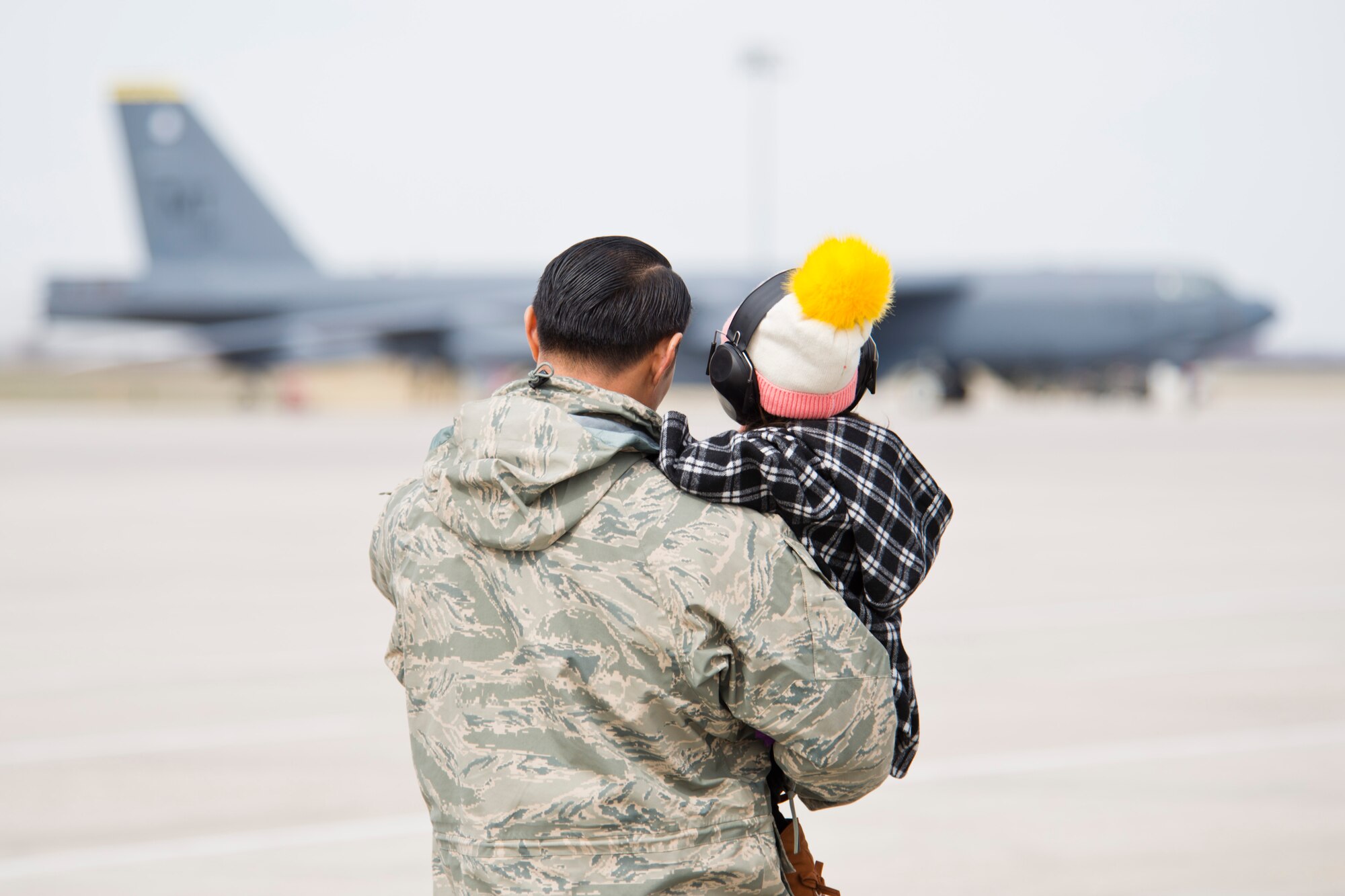Airmen from the 5th Aircraft Maintenance Squadron participated in Bring Your Kids to Work Day at Minot Air Force Base, N.D., April 28, 2016.  Airmen and their families toured a static display of a B-52H Stratofortress and trainer munitions on the flightline. Family members were given an up-close view of what their Airmen do on a daily basis.
