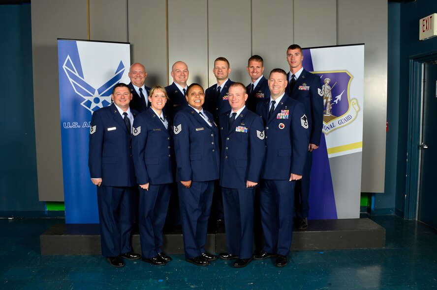 MCGHEE TYSON AIR NATIONAL GUARD BASE, Tenn. - Noncommissioned officer academy class 16-4, G-Flight, assembles here, May 5, 2016, at the I.G. Brown Training and Education Center.  (U.S. Air National Guard photo by Master Sgt. Jerry D. Harlan/Released)