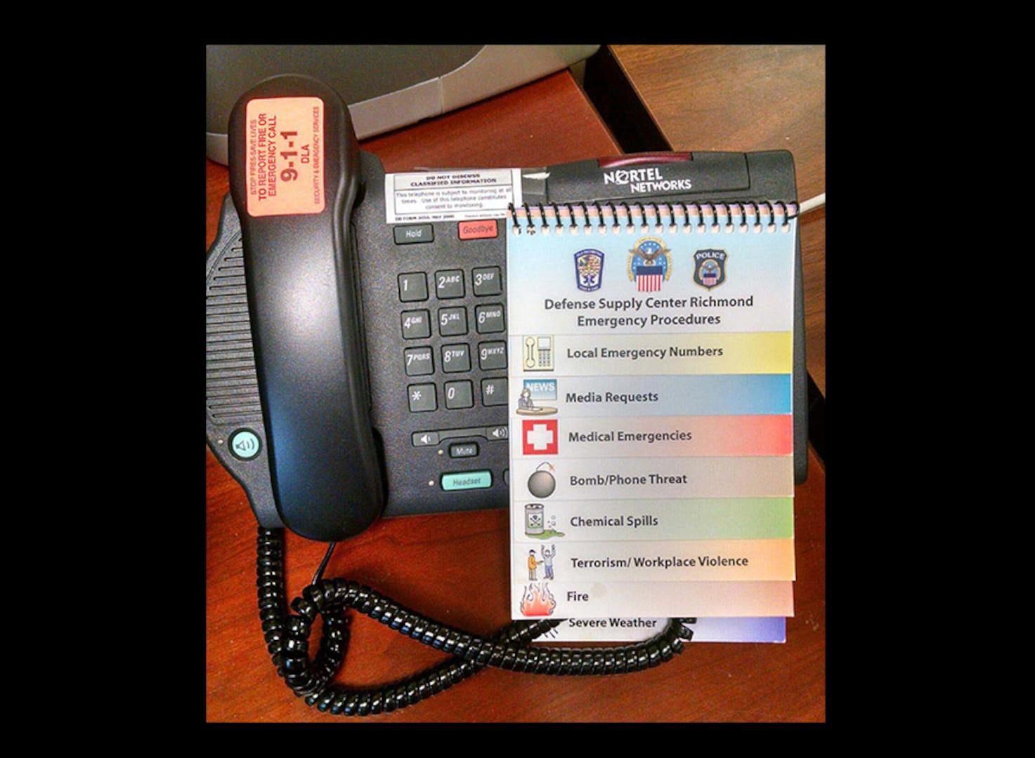 May is 9-1-1 Awareness Month at Defense Supply Center Richmond, Virginia. Fire and Emergency Services stress the importance of what information is needed during emergencies to help first responders when making calls to 9-1-1.