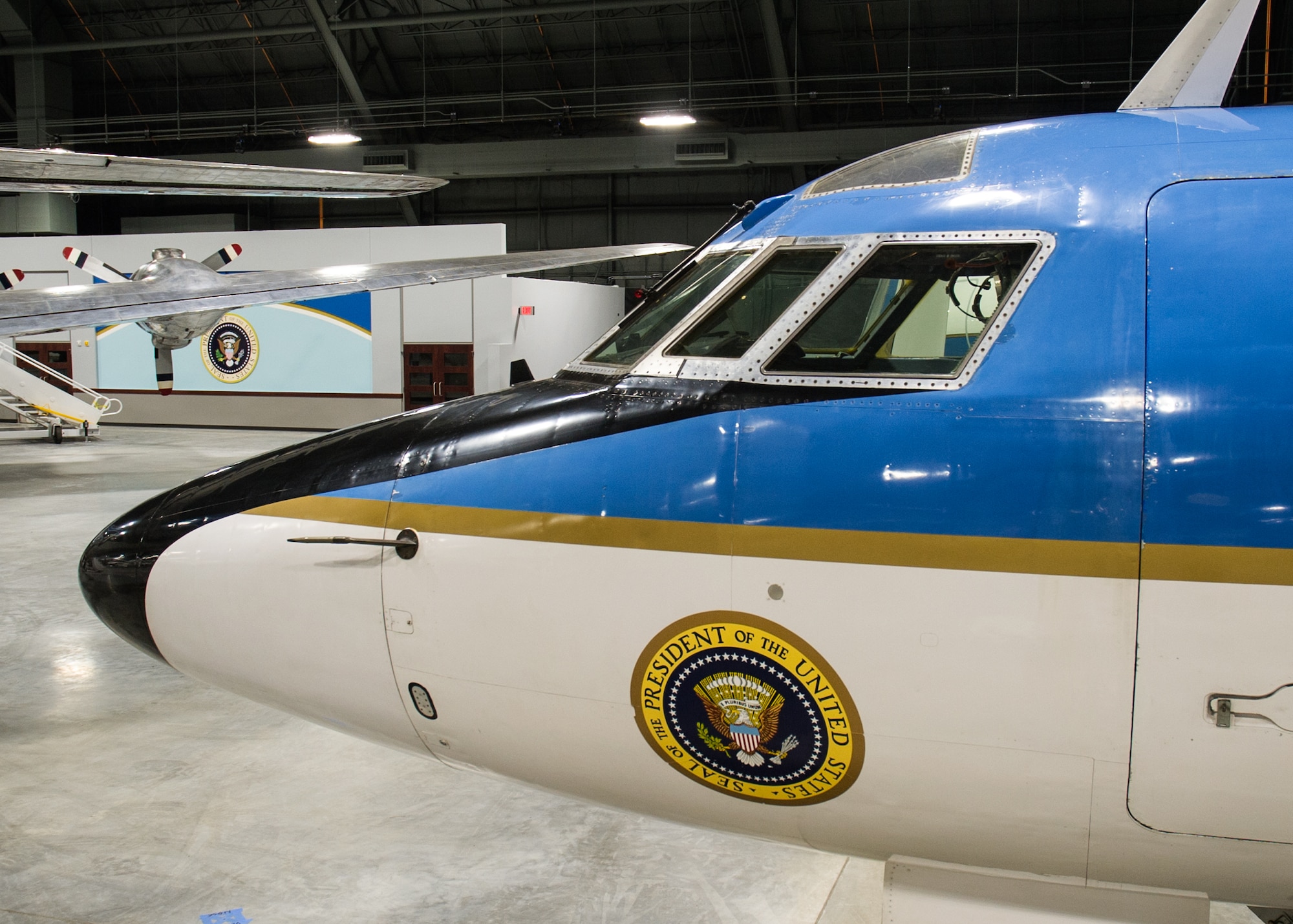 DAYTON, Ohio -- Lockheed VC-140B JetStar in the Presidential Gallery at the National Museum of the United States Air Force. (U.S. Air Force photo by Ken LaRock)
