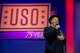 Comedian, actor, director and author Jeff Ross gives a comedic performance to a group of service members during a USO celebration of its 75th birthday, Military Appreciation Month and the 5th Anniversary of Joining Forces in a hangar on Joint Base Andrews May 5. The special event, called a “Celebration of Service,” featured special guest speakers President and First Lady Obama, Vice President and Second Lady Biden and comedic performances by Jon Steward, David Letterman, Judd Apatow, Mike Birbiglia, Kristen Schaal, Hasan Minhaj, John Mulaney and Jeff Ross. (U.S. Air Force photo/Staff Sgt. Kat Justen)