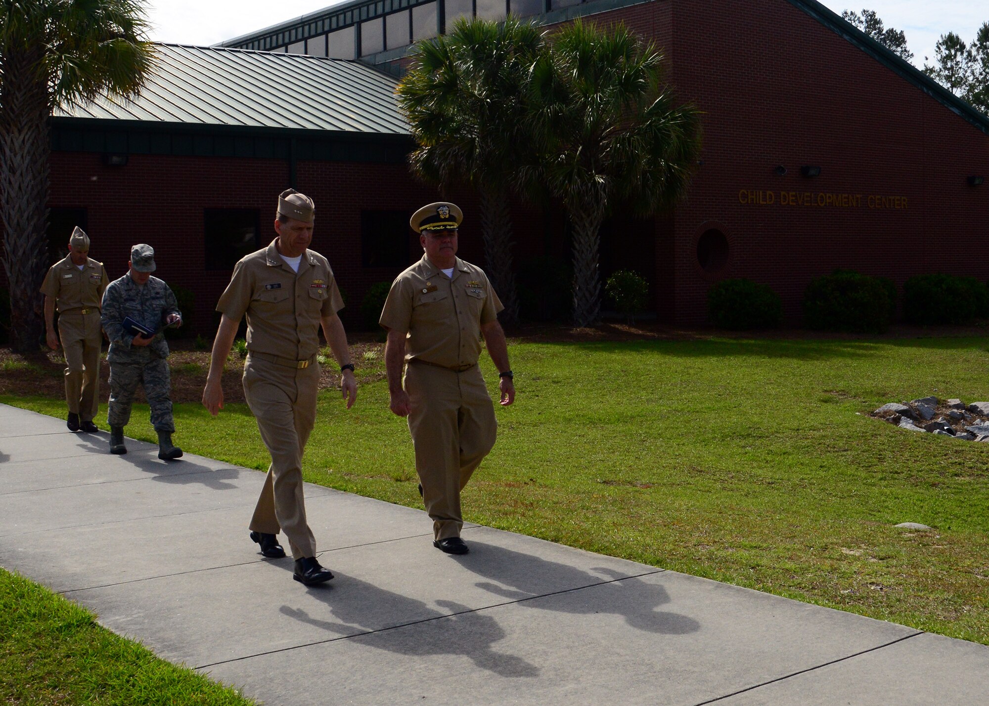 Commander, Navy Installations Command (CNIC) Vice Adm. Dixon Smith visits Joint Base Charleston - Naval Weapons Station, May 10, 2016. During the tour, Smith visited various facilities that support the Joint Base mission. (U.S. Navy Photo by Mass Communication Specialist 1st Class Sean M. Stafford/Released)