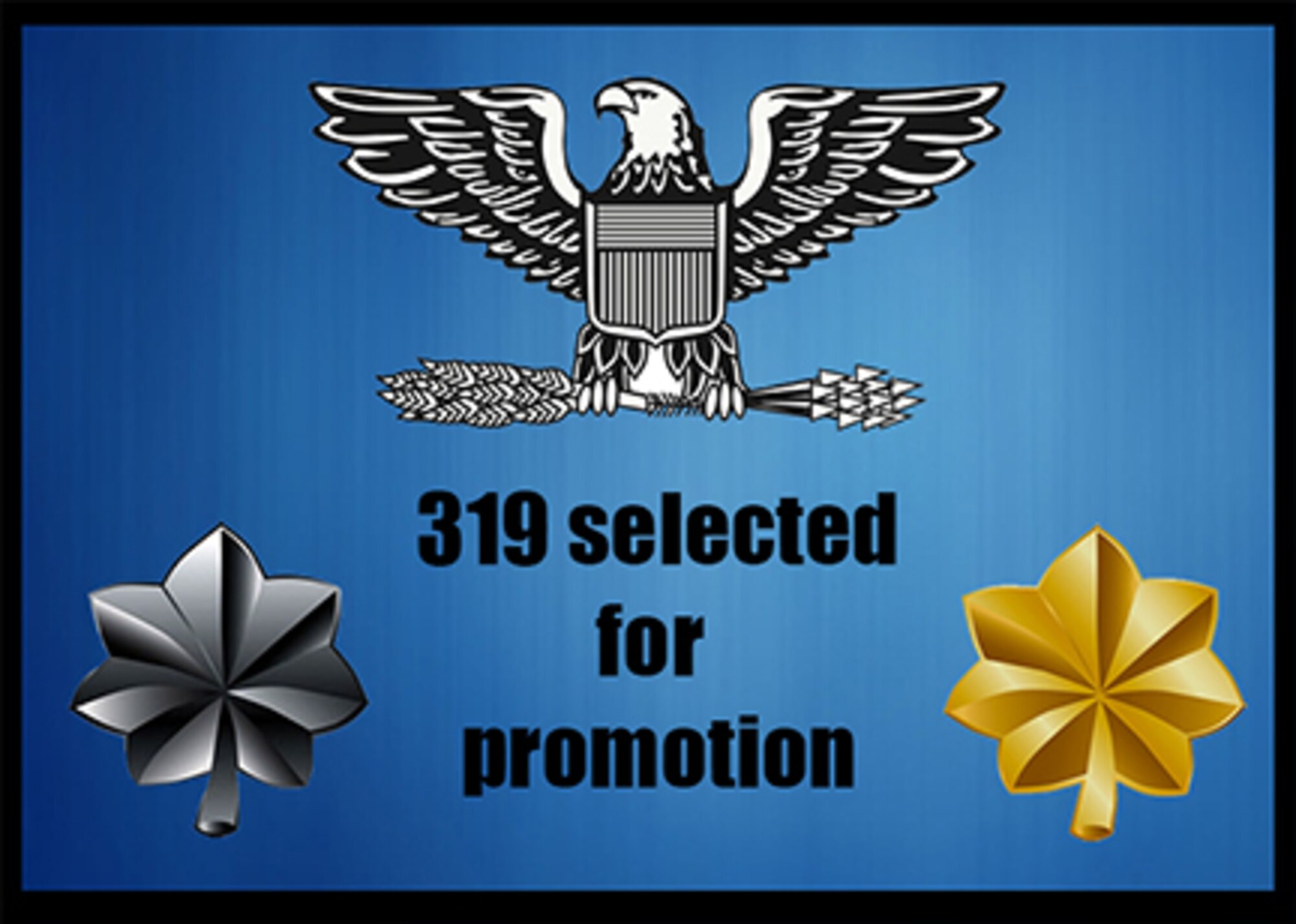 The Air Force selected 319 for promotion to colonel, lieutenant colonel and major during the 2016A Colonel Chaplain and Medical Service Corps; Lieutenant Colonel Line of the Air Force, LAF-J and Nurse Corps; and Major LAF-J, Medical Service Corps and Nurse Corps central selection boards. (AFPC courtesy graphic)