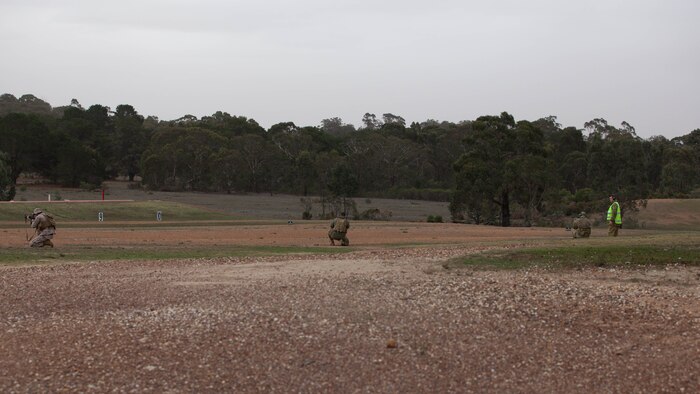 Competitors at the Australian Army Skill at Arms Meeting 2016 fire at the moving target range at Puckapunyal in Victoria, Australia, May 2, 2016. The AASAM tested military marksmen in their capabilities with their service specific weaponry in various scenarios. The first match evaluated competitors’ skill in their service specific rifles against moving targets. 