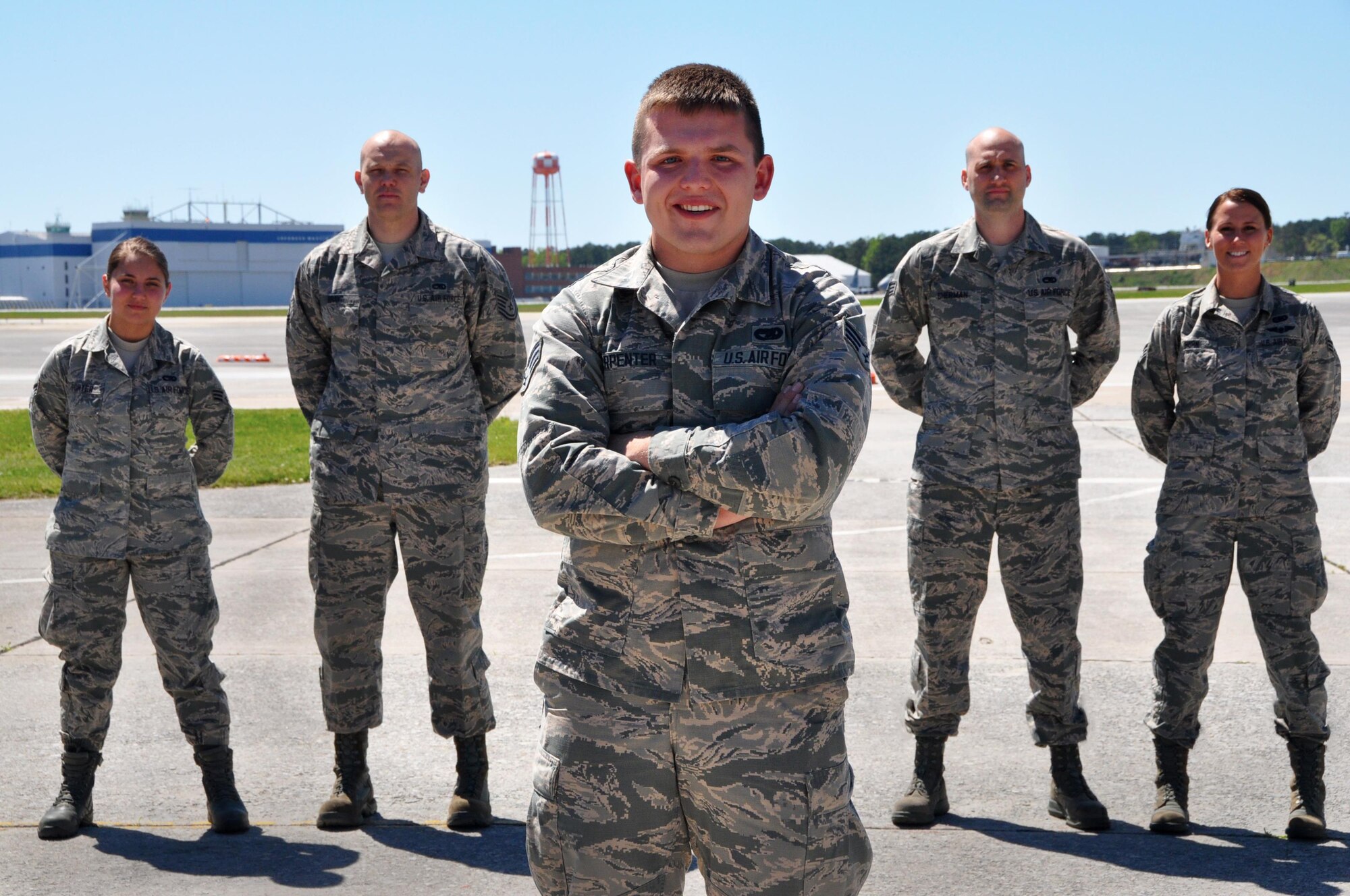 Senior Airman Daniel Carpenter, 80th Aerial Port Squadron air transportation journeyman, received the news of his acceptance into the USAFA, military academy for officer candidates for the U.S. Air Force April 2016. Carpenter plans to become a pilot.