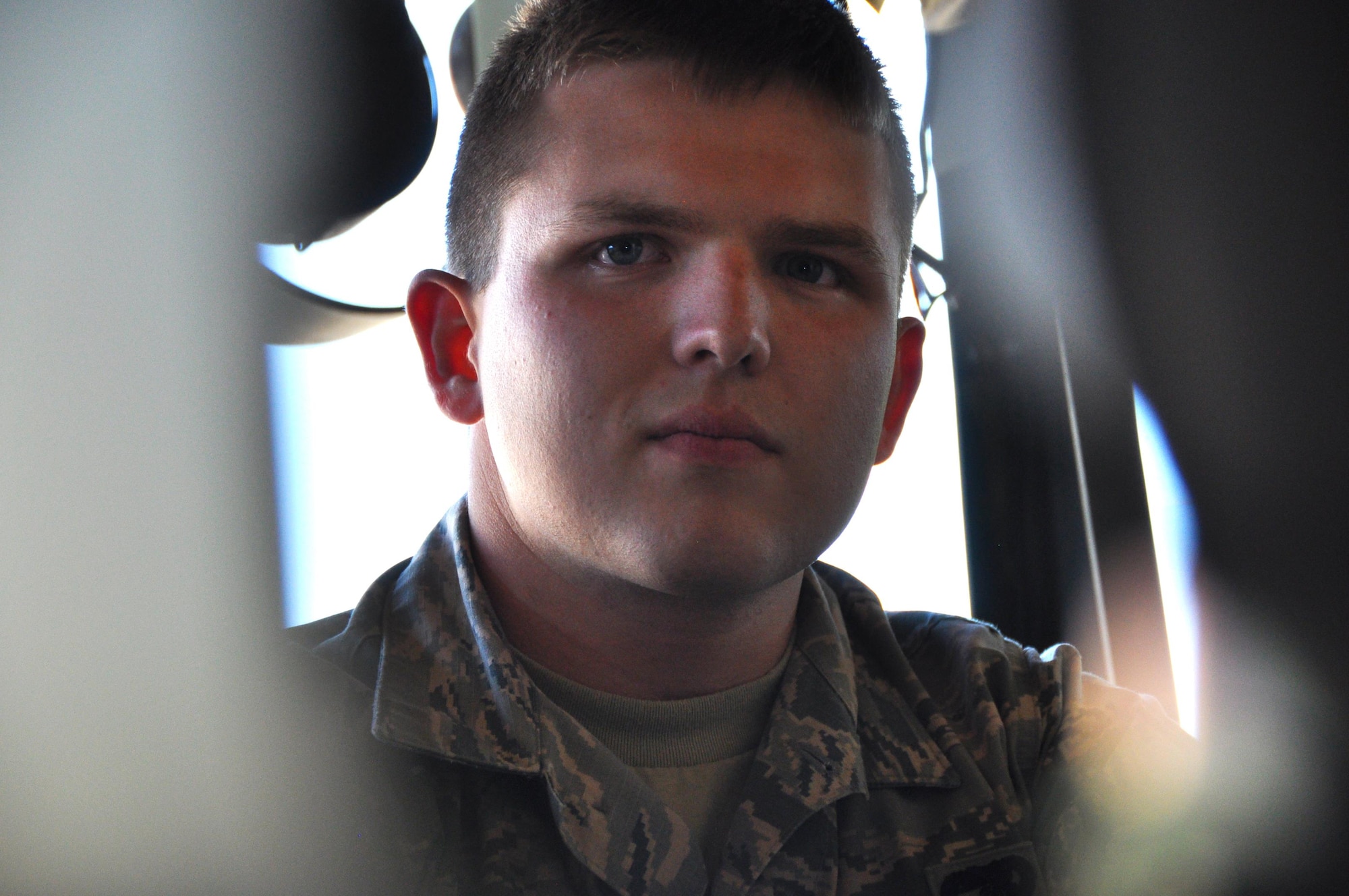 Senior Airman Daniel Carpenter is currently a traditional reservist responsible for physically loading and unloading cargo and passengers into aircraft at Dobbins Air Reserve Base. Carpenter recently received the news of his acceptance into the USAFA, military academy for officer candidates for the U.S. Air Force. (U.S. Air Force photo by Senior Airman Lauren Douglas)